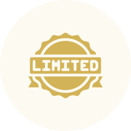 A golden badge with the word LIMITED on a light background.